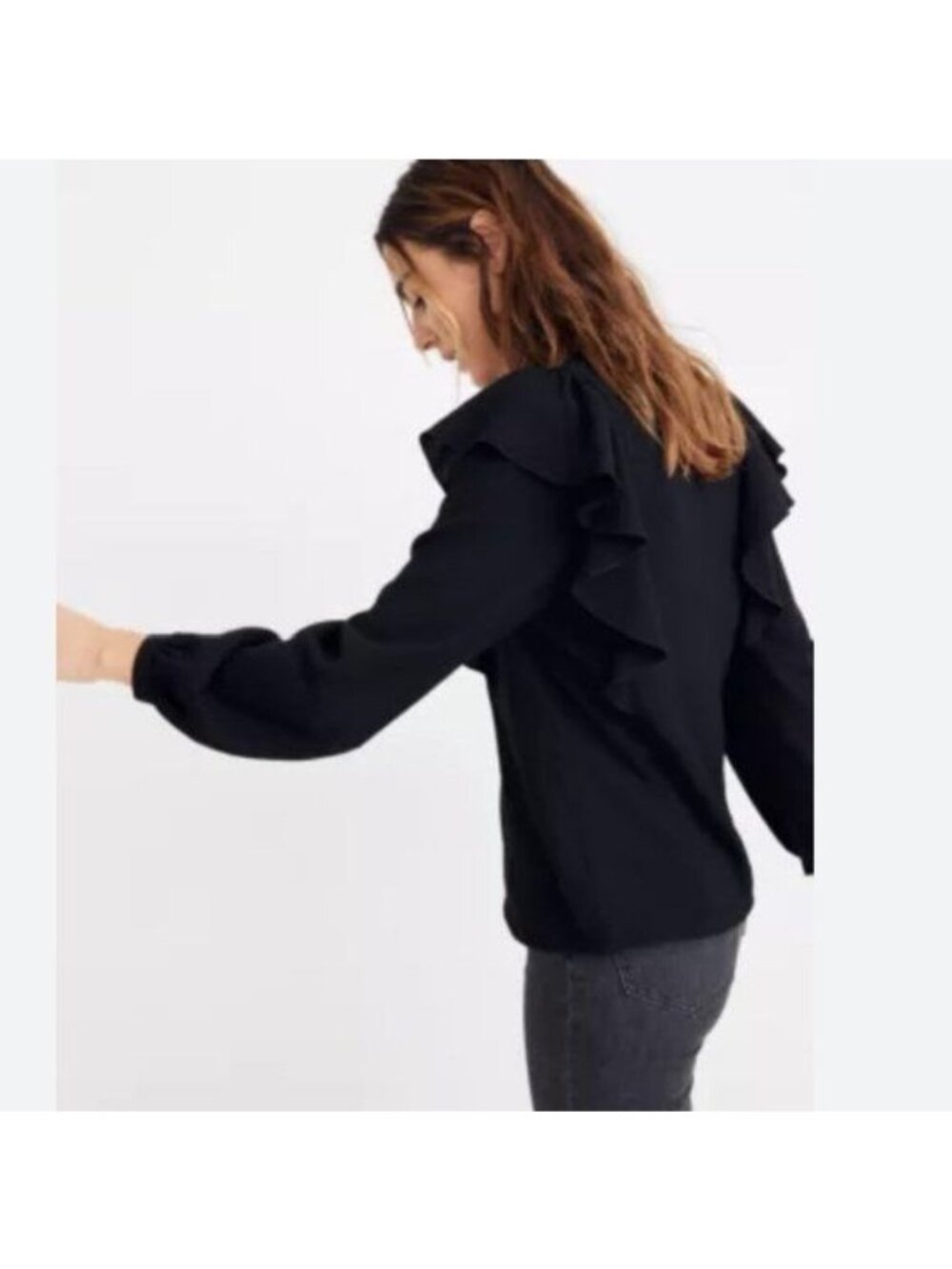 MADEWELL Ruffle-Front Top - XS - Picture 4 of 9